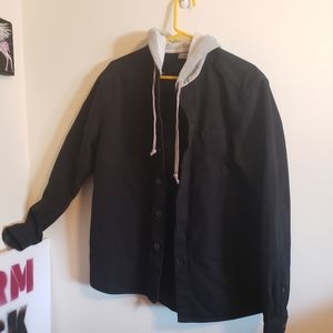 ASOS denim jacket with hoodie